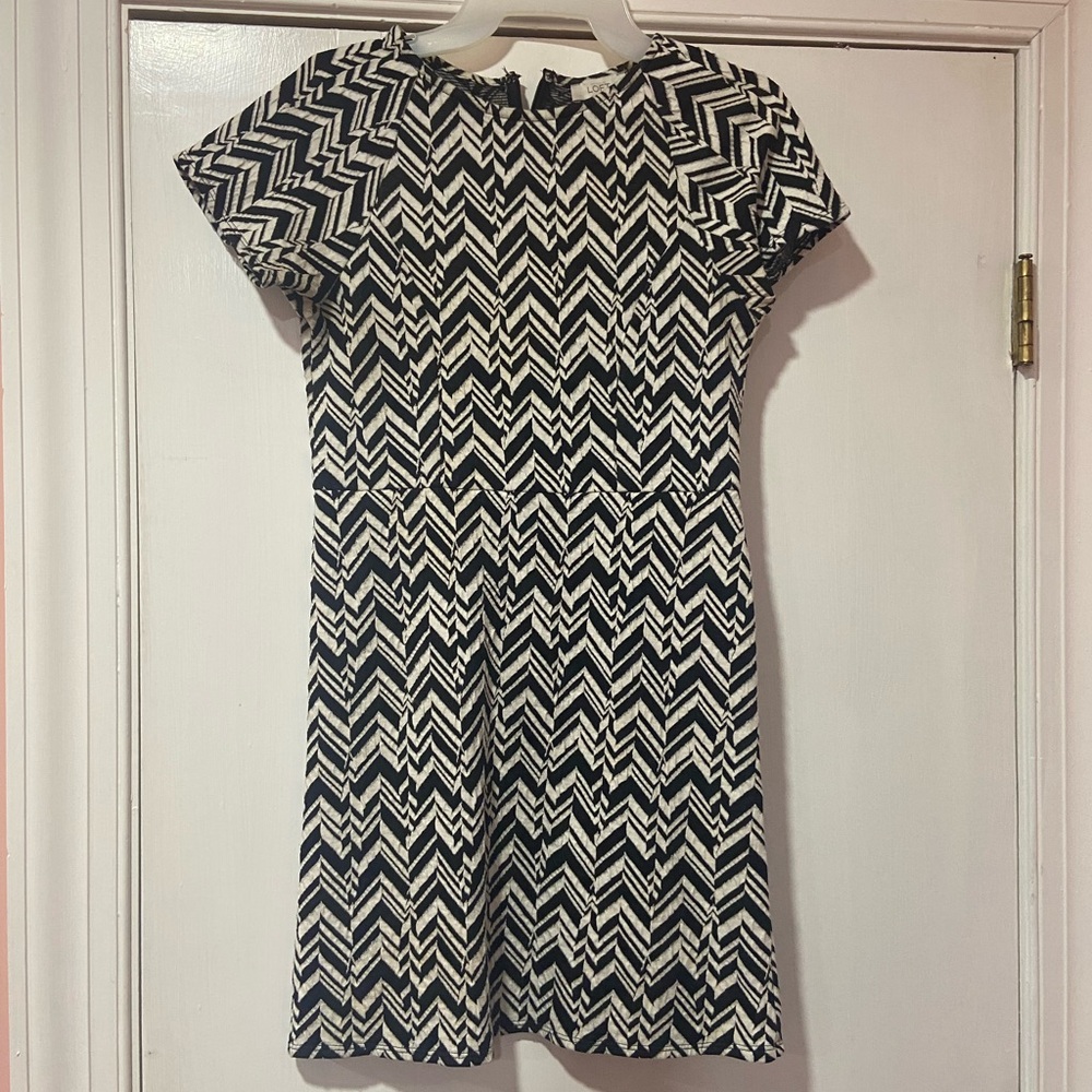 Ann Taylor Loft Chevron Dress Petite XS